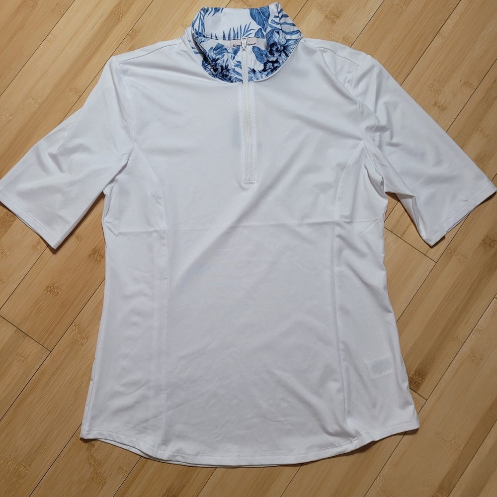 Tommy Bahama Women’s Medium White Golf Top Short Sleeve Shirt